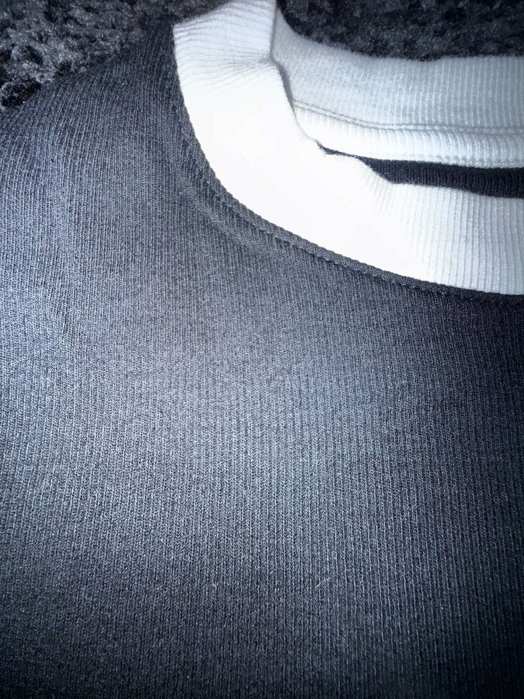 A New Day Black Shirt with White Neck Detail