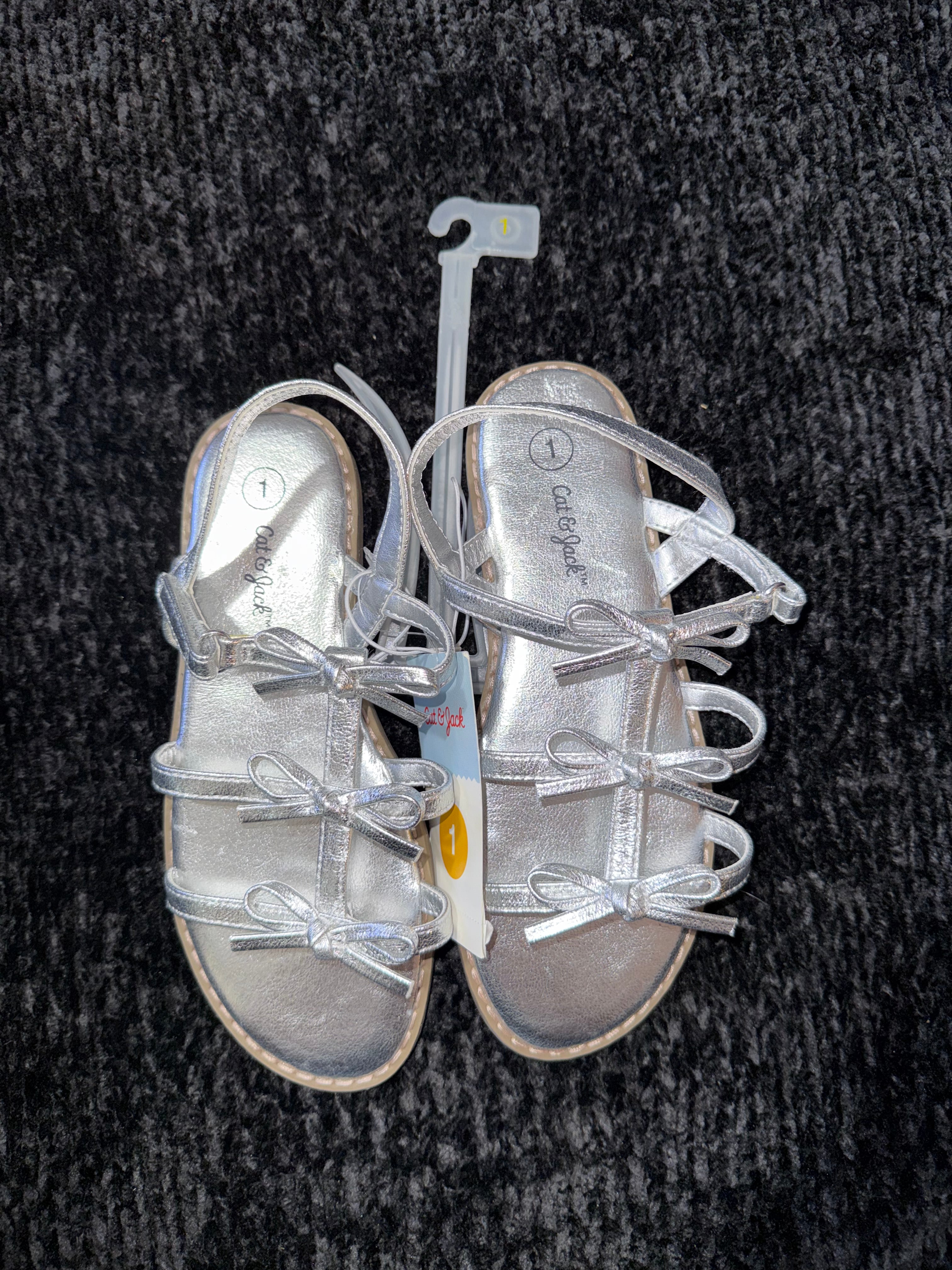 Cat & Jack Silver Bow Sandals